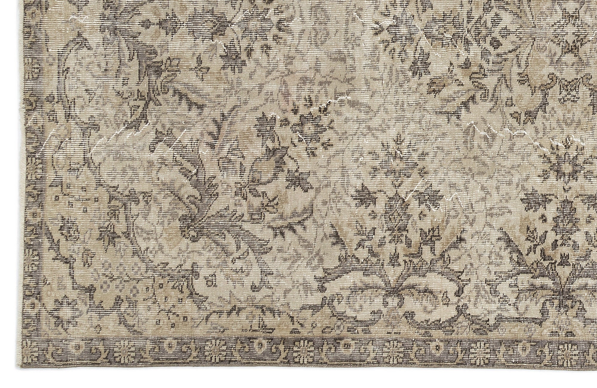 Atina 10165 Beige Vintage Wool Handmade Area Rug 5'8" x 9'3"