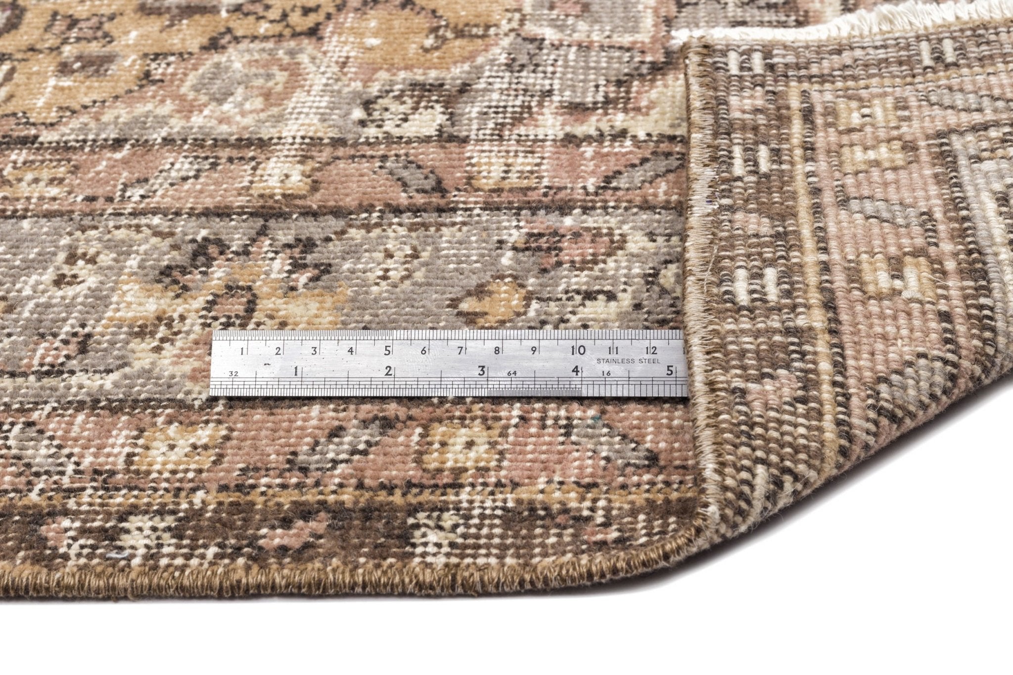 Atina 10258 Beige Vintage Wool Handmade Area Rug 5'5" x 8'10"