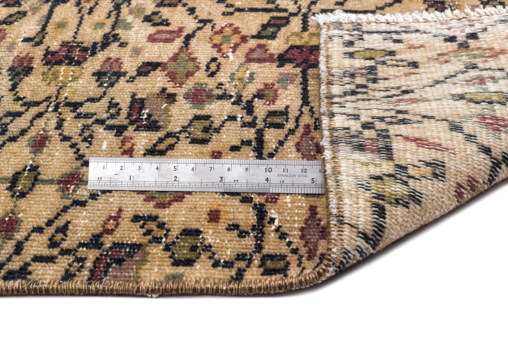Atina 10289 Beige Vintage Wool Handmade Area Rug 5'3" x 9'1"