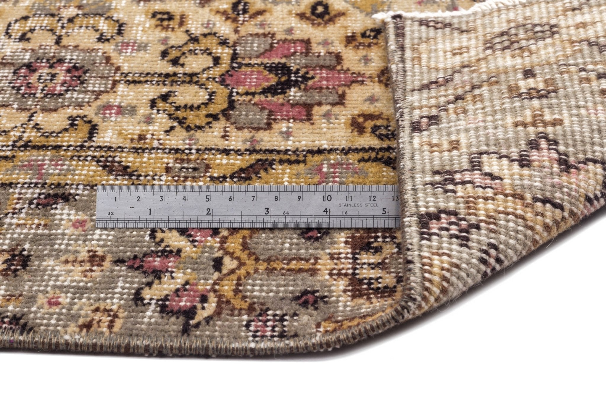 Atina 10383 Beige Vintage Wool Handmade Area Rug 5'5" x 8'11"