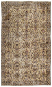 Atina 10383 Beige Vintage Wool Handmade Area Rug 5'5" x 8'11"