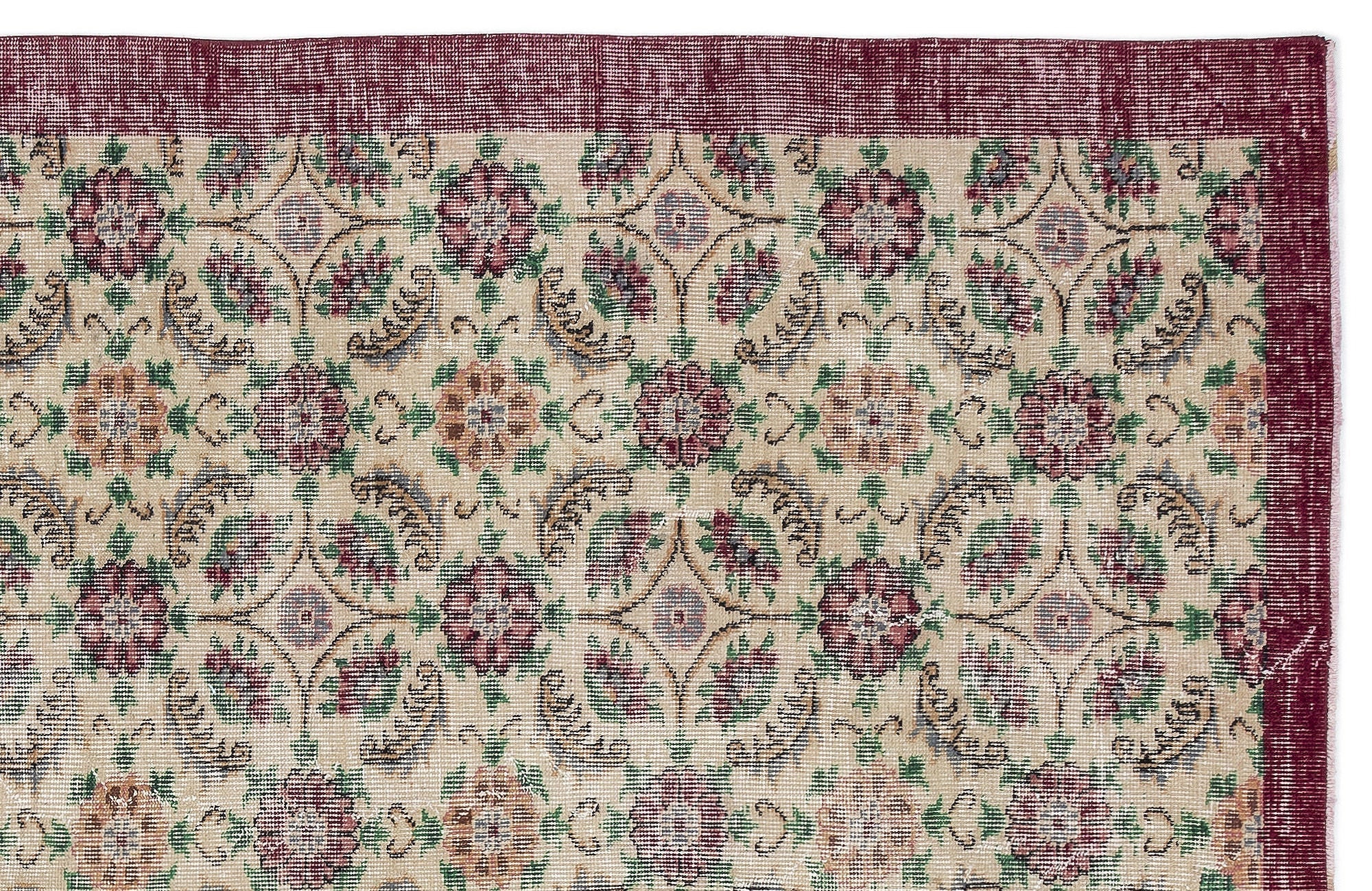 Atina 10451 Beige Vintage Wool Handmade Area Rug 5'8" x 8'11"