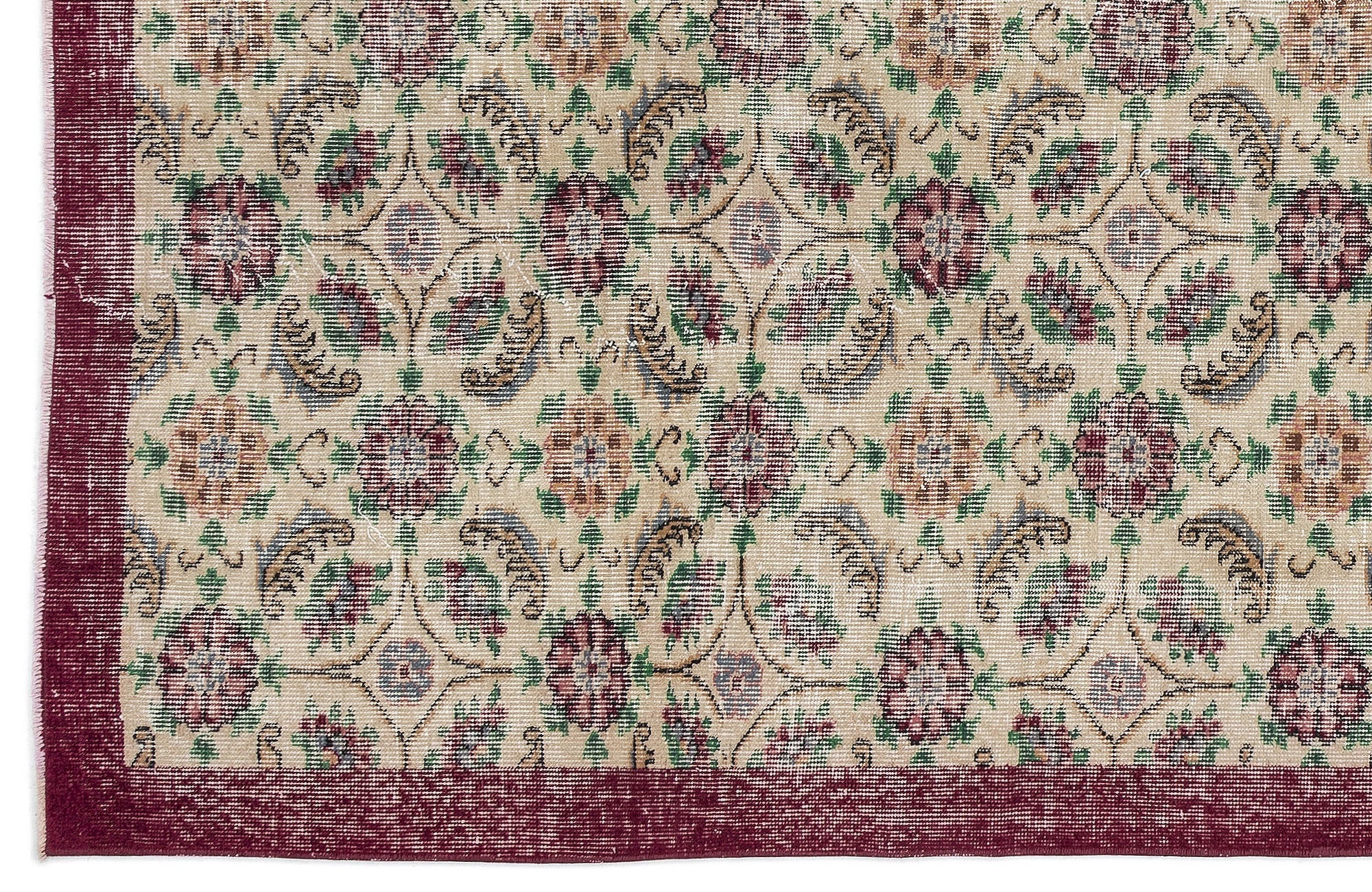 Atina 10451 Beige Vintage Wool Handmade Area Rug 5'8" x 8'11"