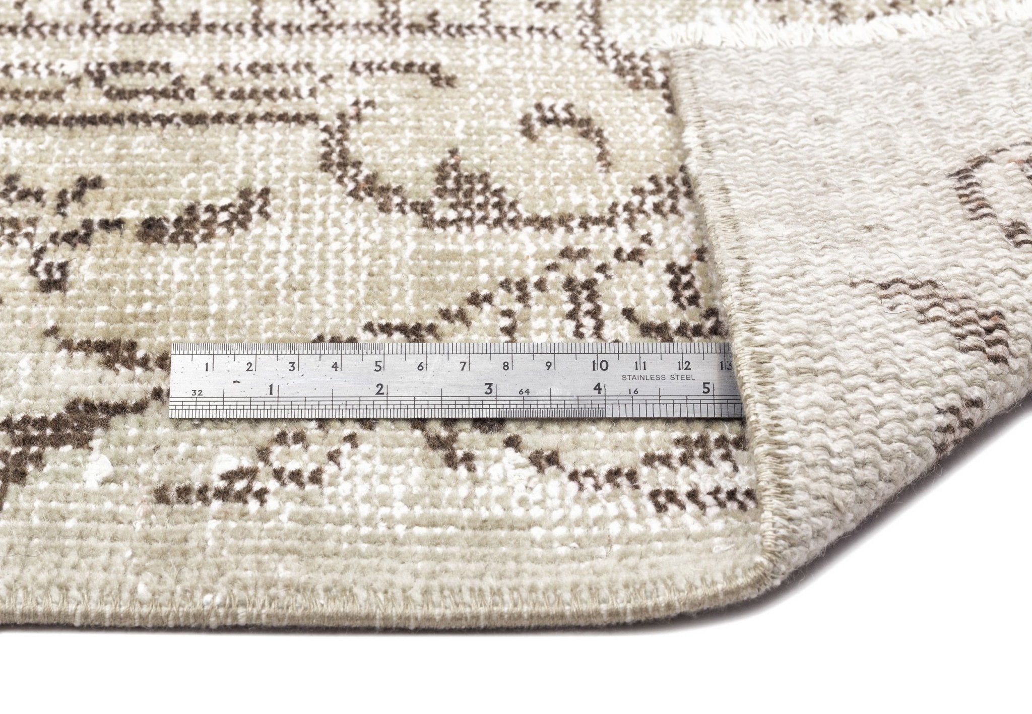 Atina 10616 Beige Vintage Wool Handmade Area Rug 5'6" x 9'4"