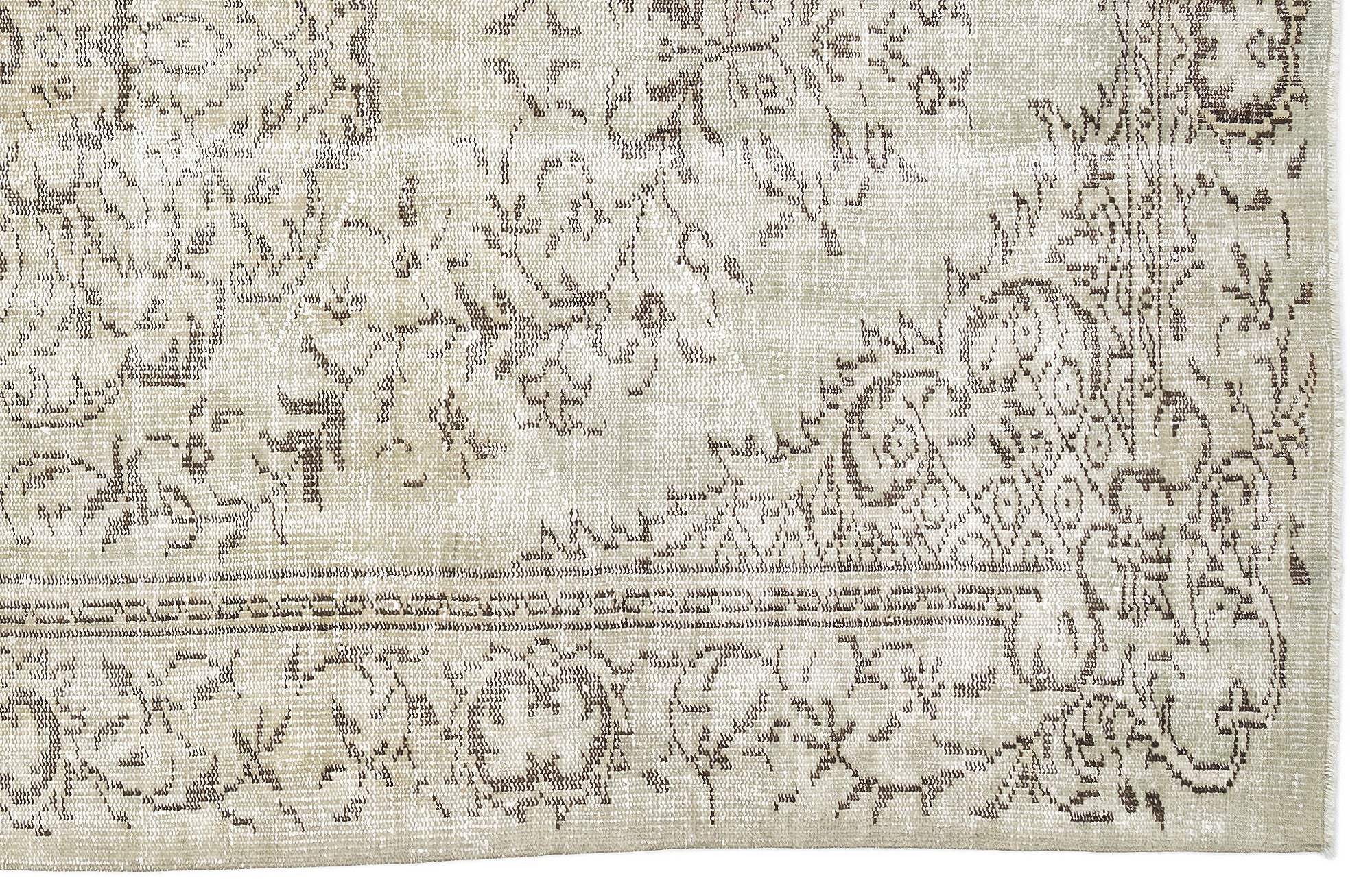 Atina 10616 Beige Vintage Wool Handmade Area Rug 5'6" x 9'4"