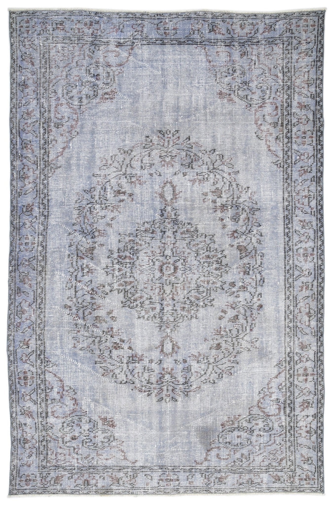 Atina 10651 Blue Vintage Wool Handmade Area Rug 5'6" x 8'5"