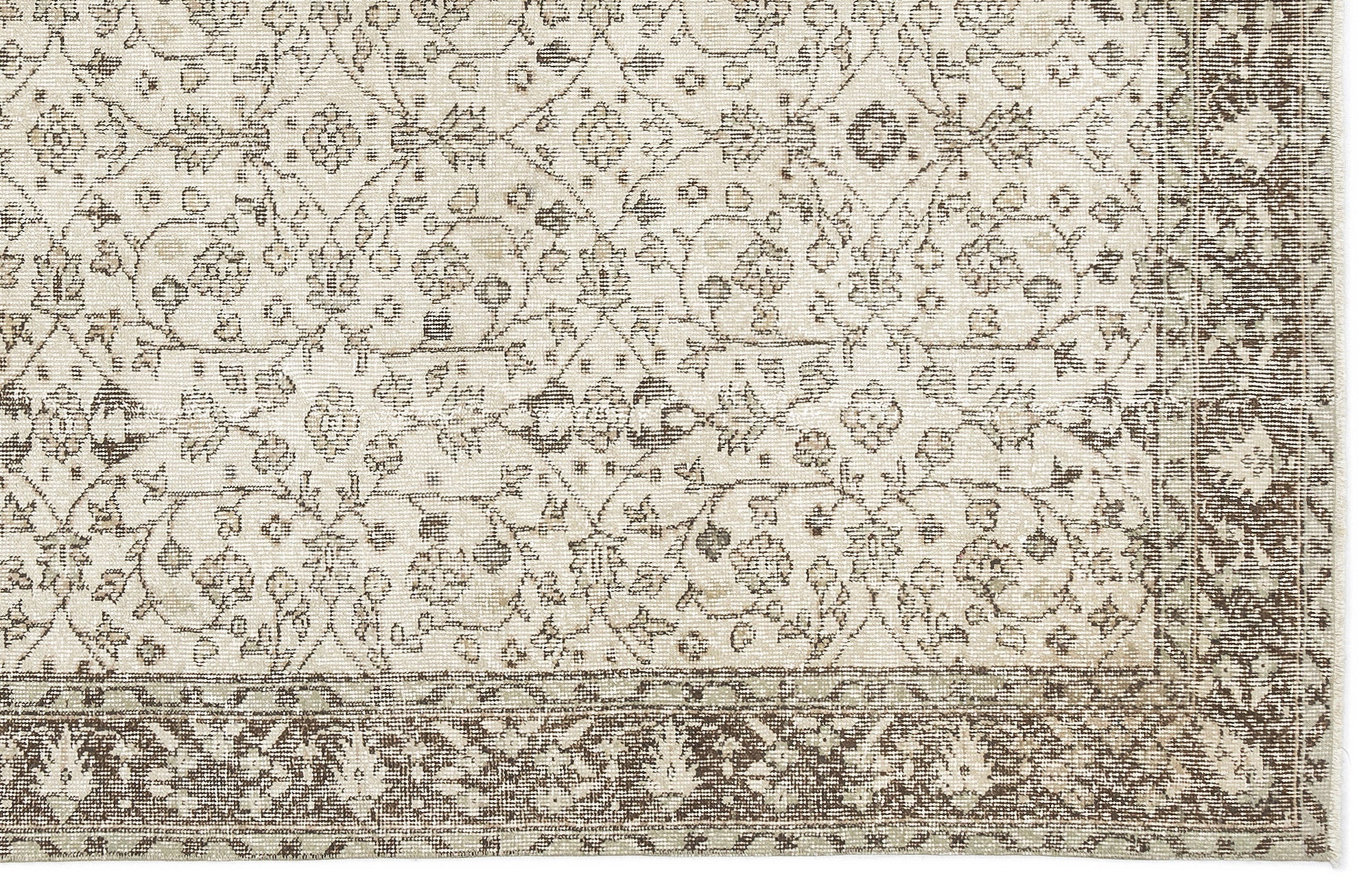 Atina 10801 Beige Vintage Wool Handmade Area Rug 5'2" x 8'8"