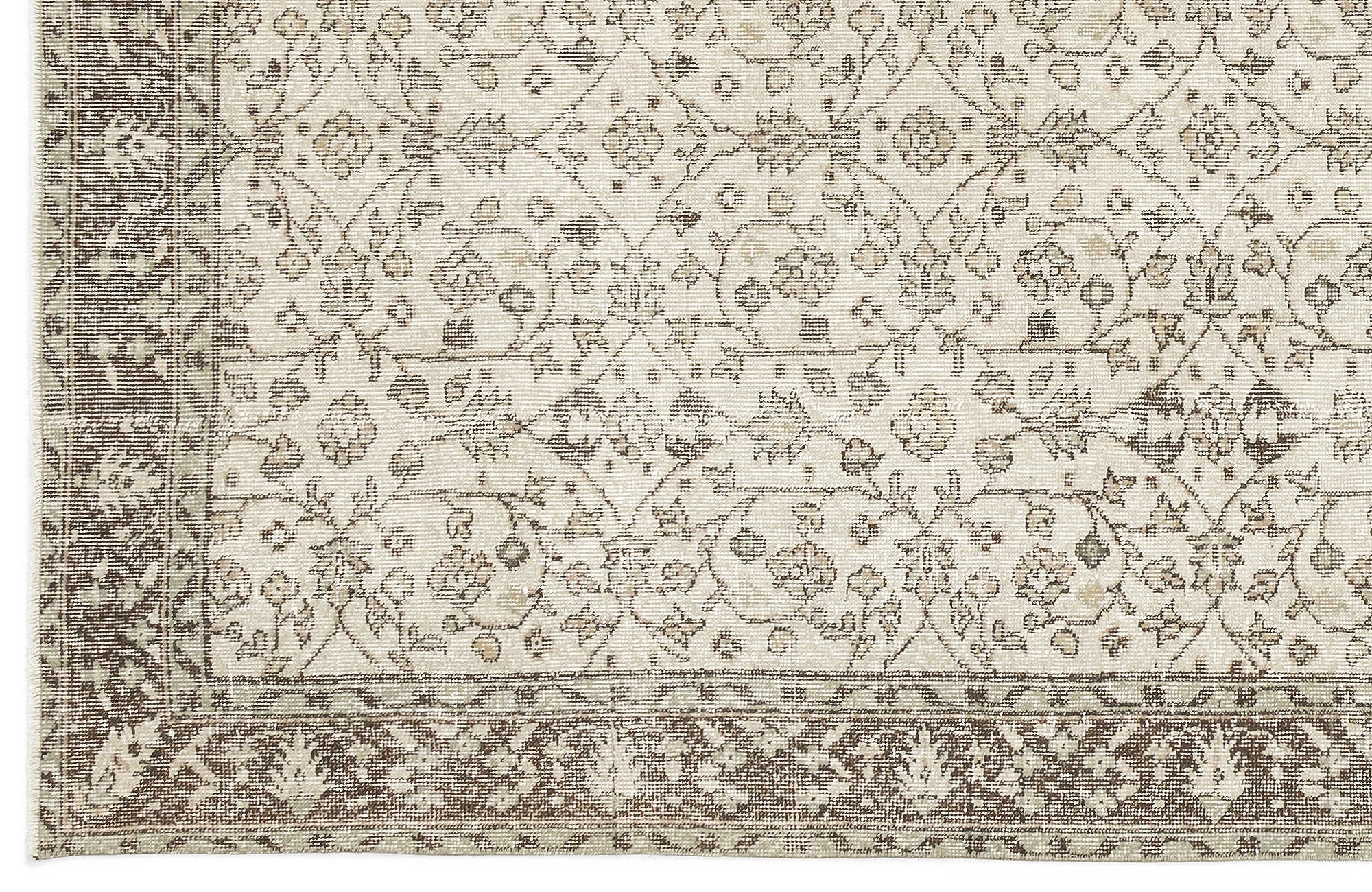 Atina 10801 Beige Vintage Wool Handmade Area Rug 5'2" x 8'8"