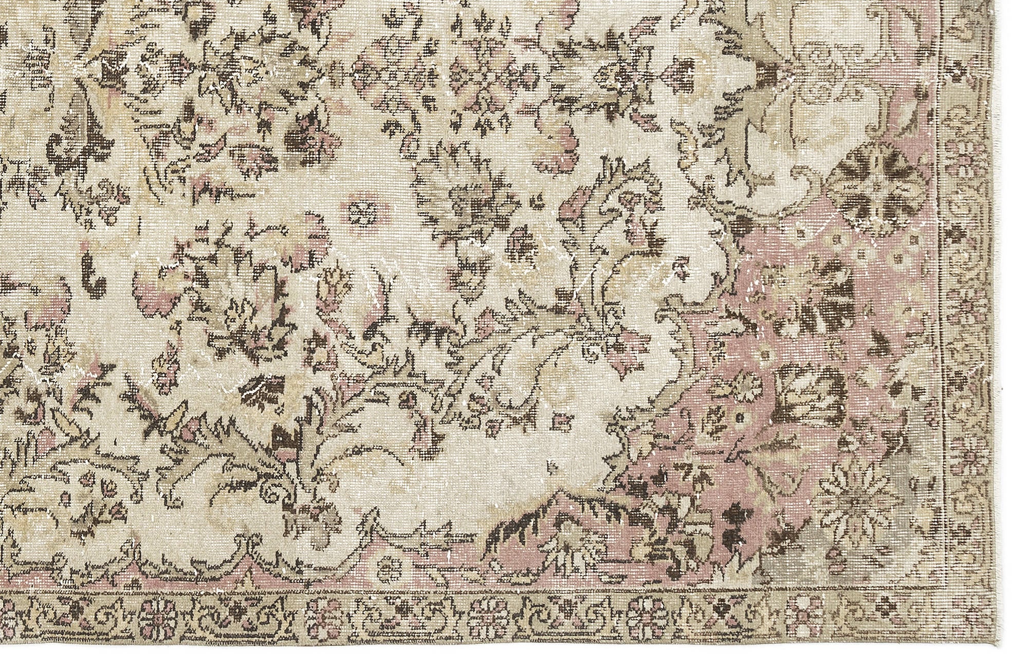 Atina 10810 Beige Vintage Wool Handmade Area Rug 5'8" x 9'1"