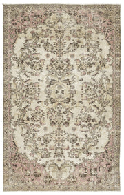 Atina 10810 Beige Vintage Wool Handmade Area Rug 5'8" x 9'1"