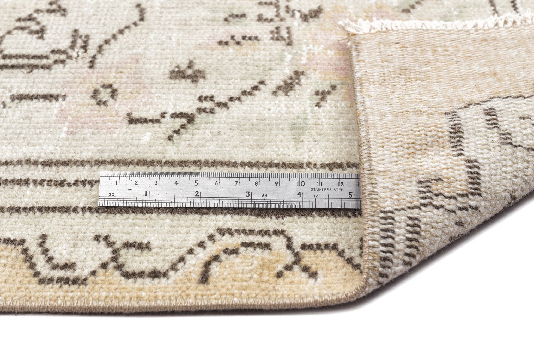 Atina 10821 Beige Vintage Wool Handmade Area Rug 5'2" x 8'9"