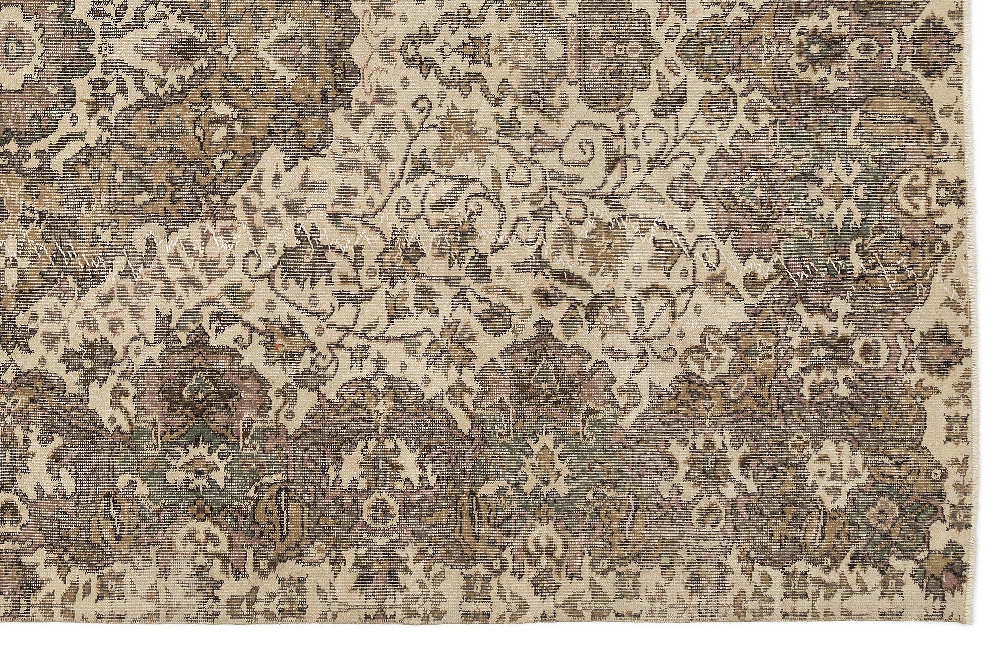 Atina 10828 Beige Vintage Wool Handmade Area Rug 5'7" x 9'5"