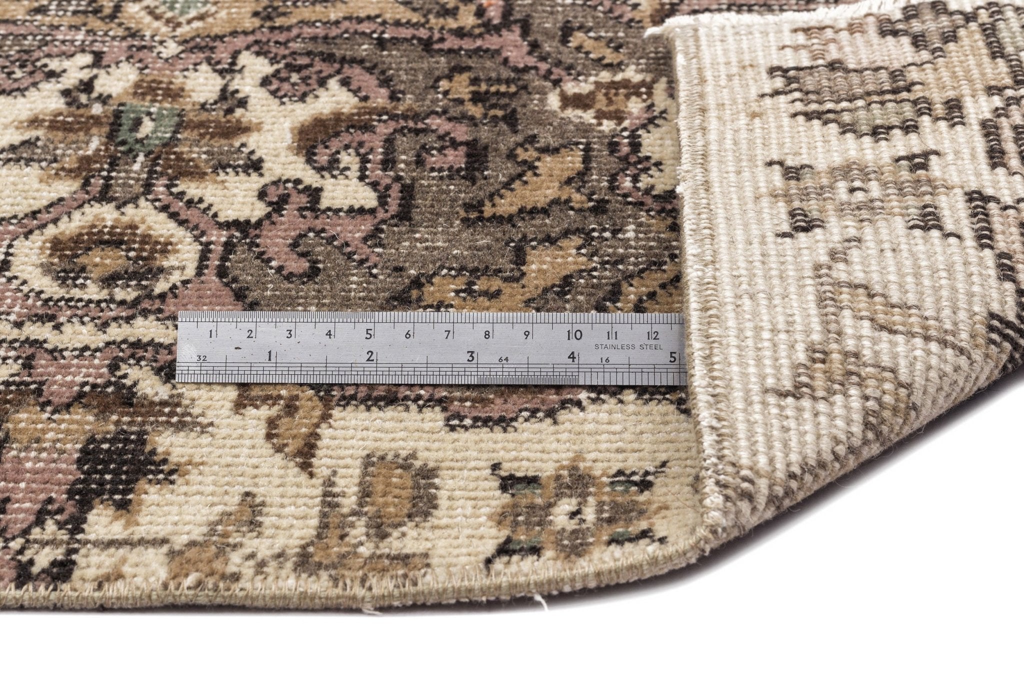 Atina 10828 Beige Vintage Wool Handmade Area Rug 5'7" x 9'5"