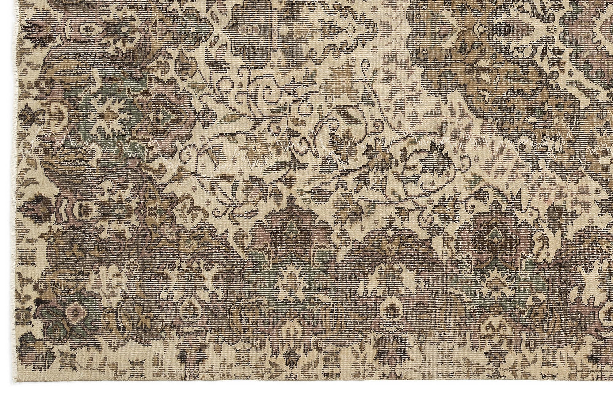 Atina 10828 Beige Vintage Wool Handmade Area Rug 5'7" x 9'5"