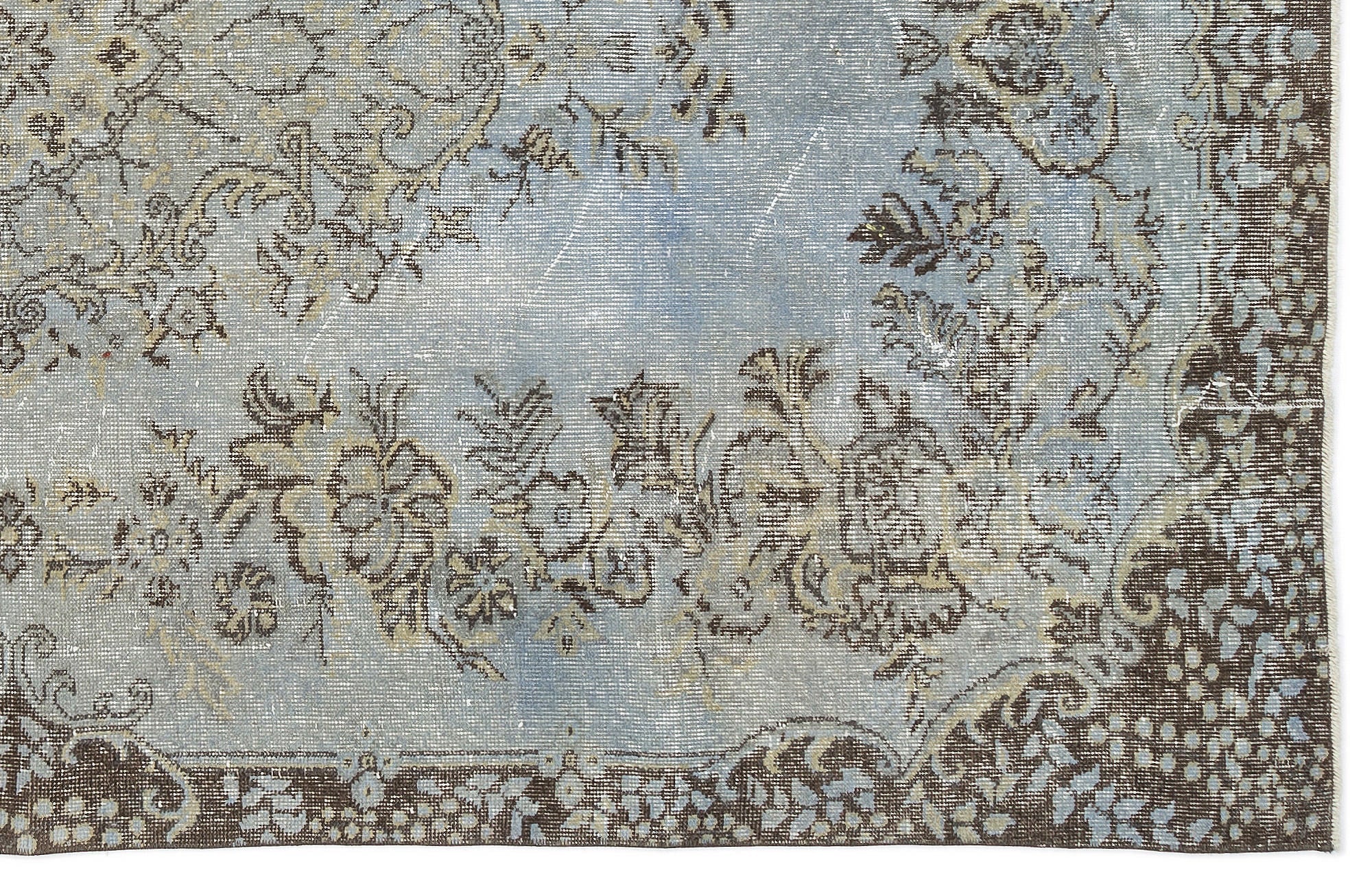 Atina 10837 Blue Vintage Wool Handmade Area Rug 5'7" x 9'7"