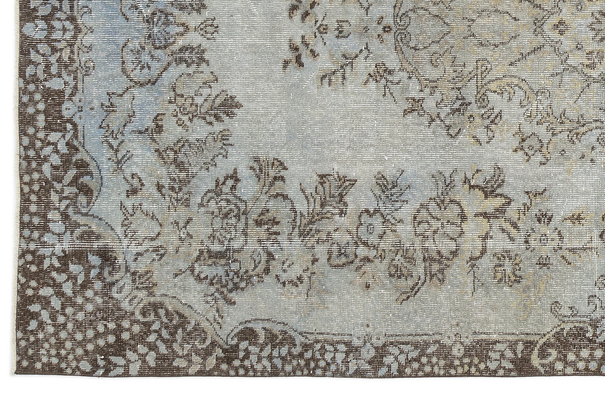 Atina 10837 Blue Vintage Wool Handmade Area Rug 5'7" x 9'7"