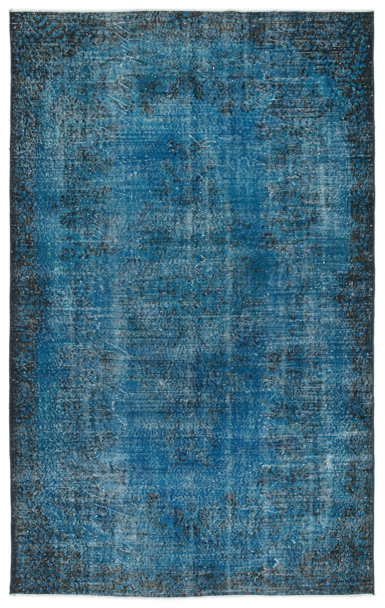Atina 10963 Turquoise Vintage Wool Handmade Area Rug 5'11" x 9'4"