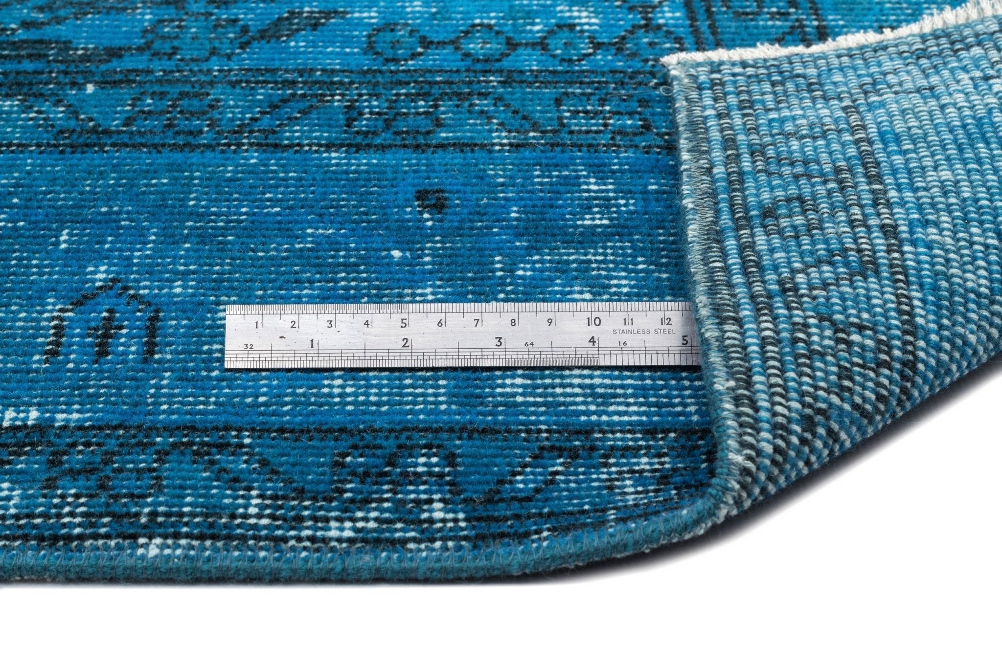 Atina 12164 Turquoise Vintage Wool Handmade Area Rug 6'2" x 9'4"