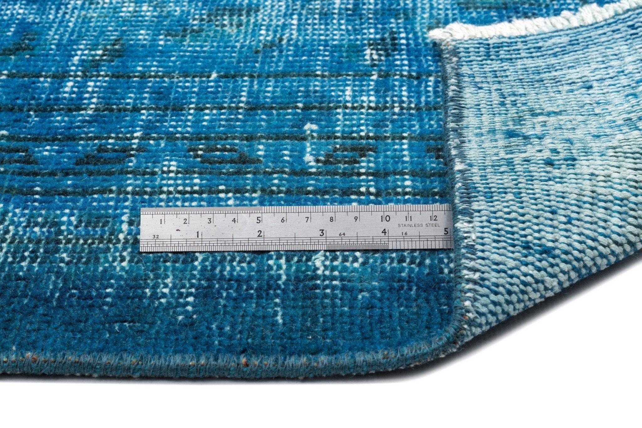 Atina 12190 Turquoise Vintage Wool Handmade Area Rug 5'11" x 9'5"