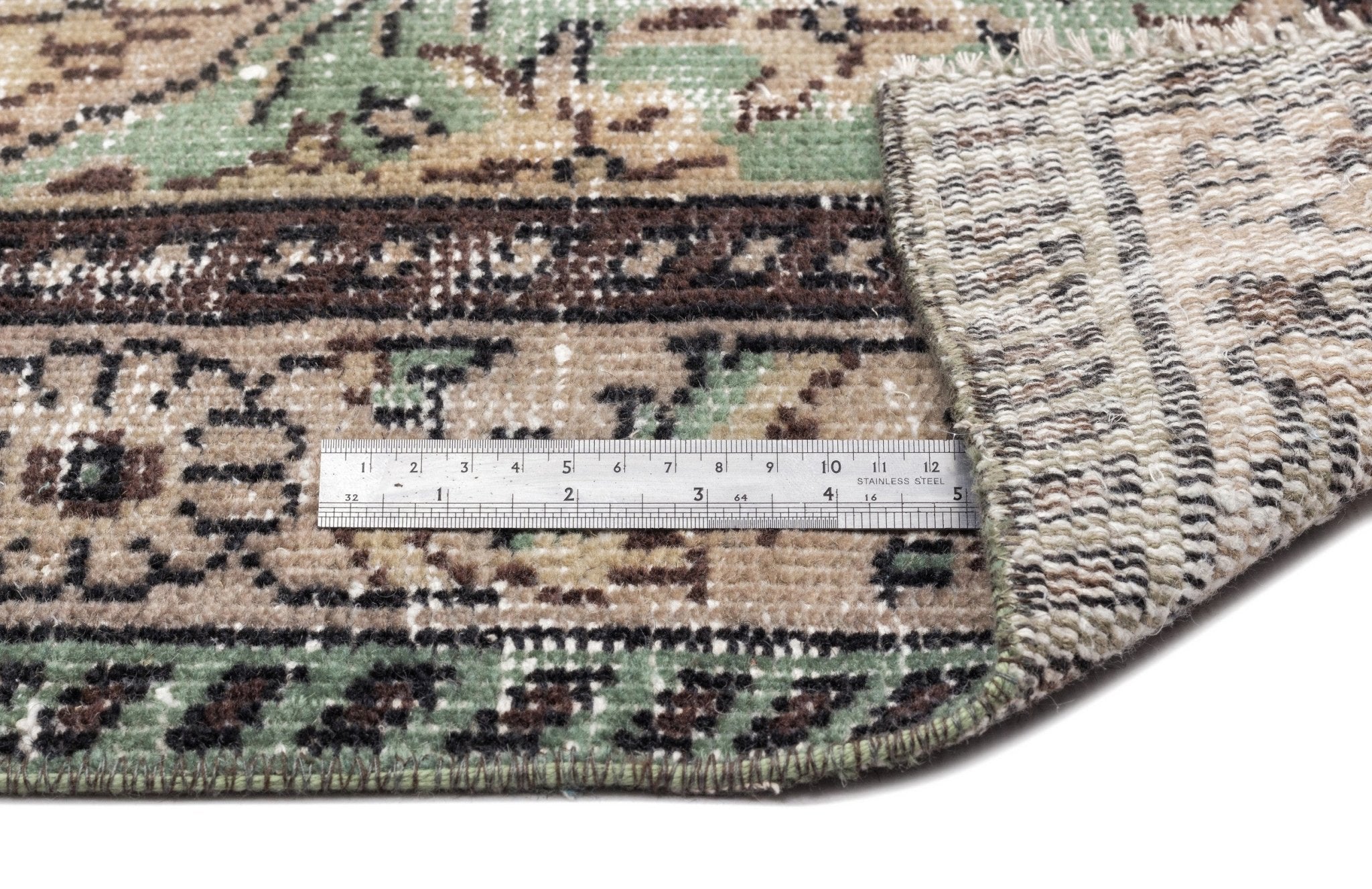 Atina 12207 Beige Vintage Wool Handmade Area Rug 5'7" x 8'8"