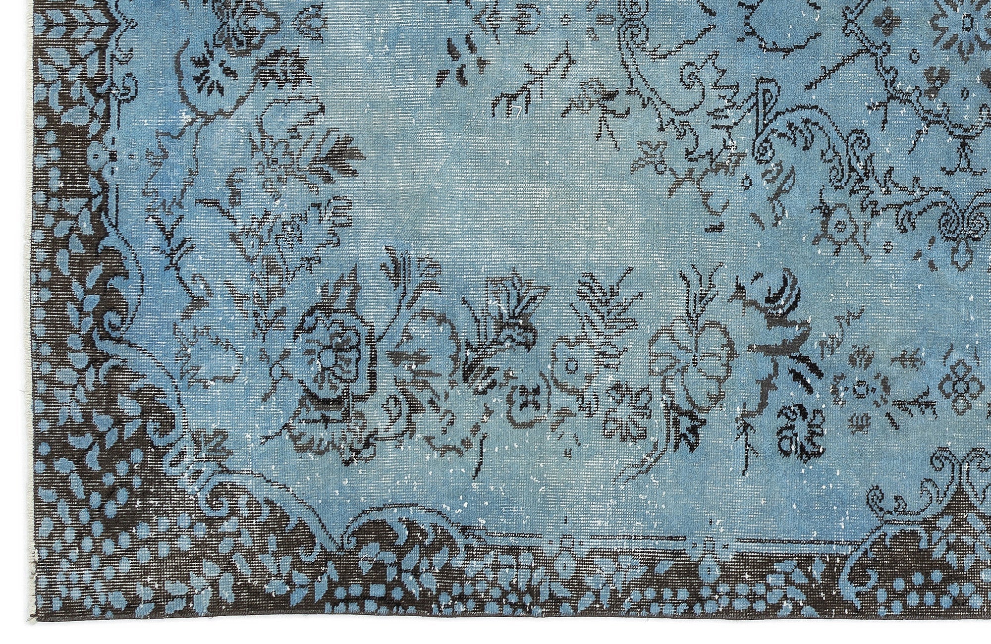 Atina 12212 Turquoise Vintage Wool Handmade Area Rug 5'9" x 9'3"