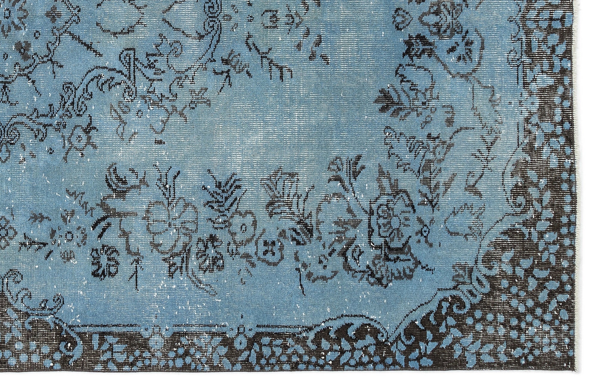 Atina 12212 Turquoise Vintage Wool Handmade Area Rug 5'9" x 9'3"