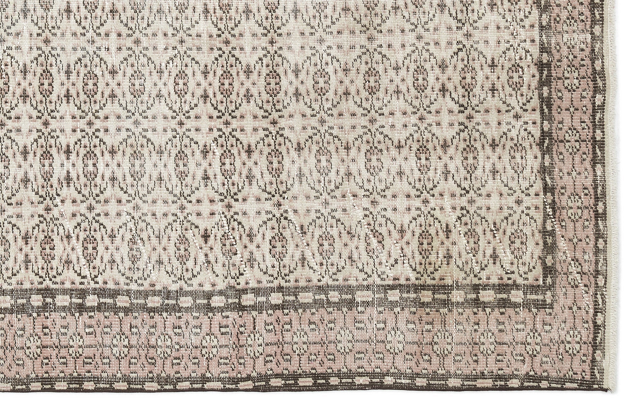 Atina 12215 Beige Vintage Wool Handmade Area Rug 5'7" x 9'2"