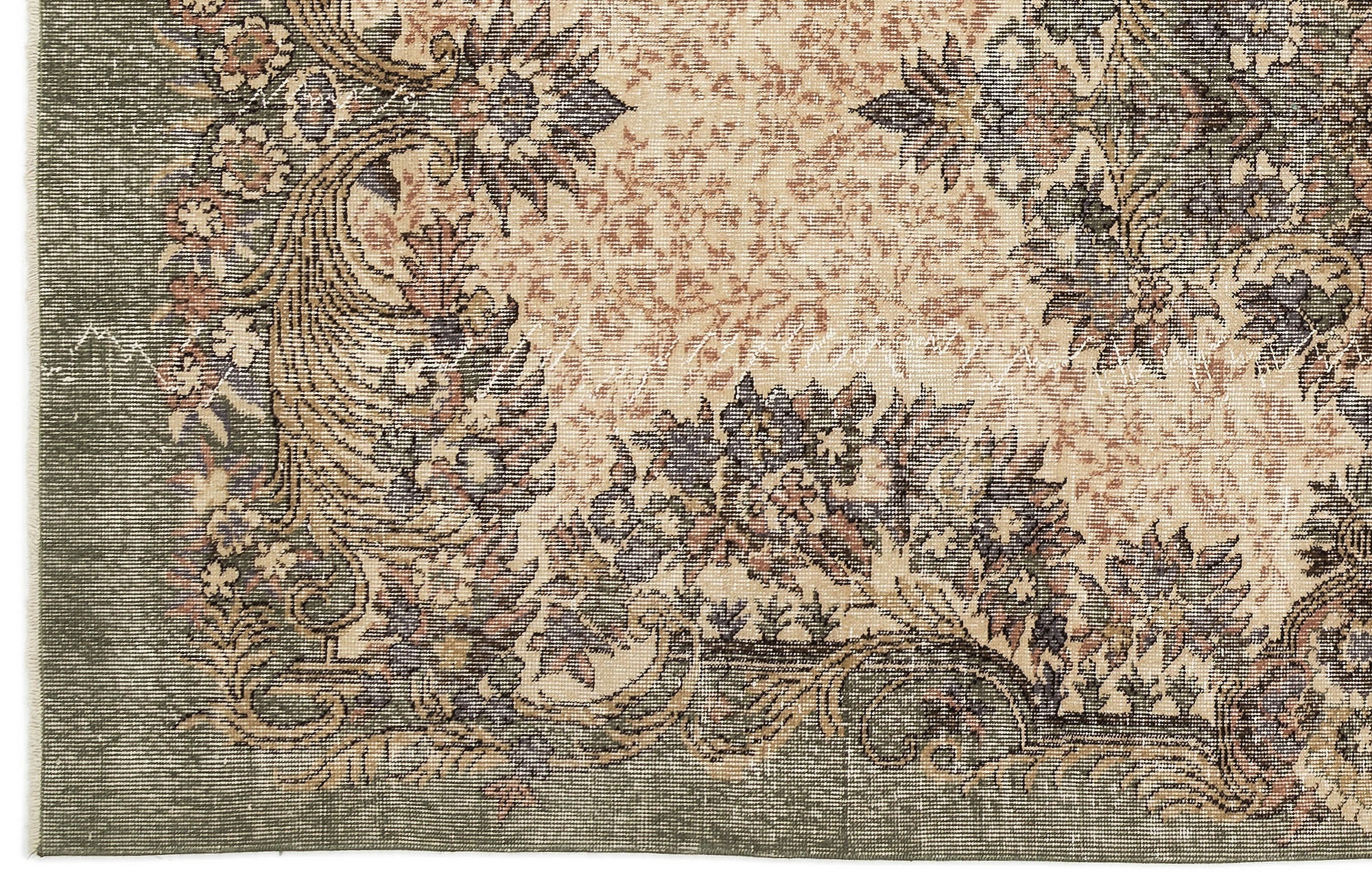 Atina 12269 Beige Vintage Wool Handmade Area Rug 5'6" x 9'6"