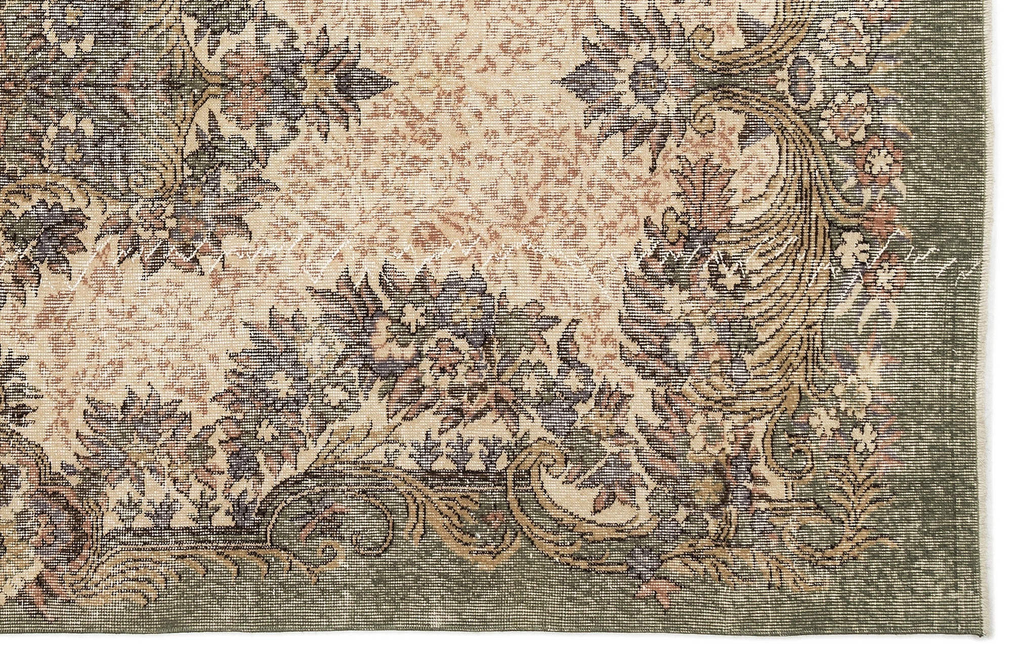 Atina 12269 Beige Vintage Wool Handmade Area Rug 5'6" x 9'6"