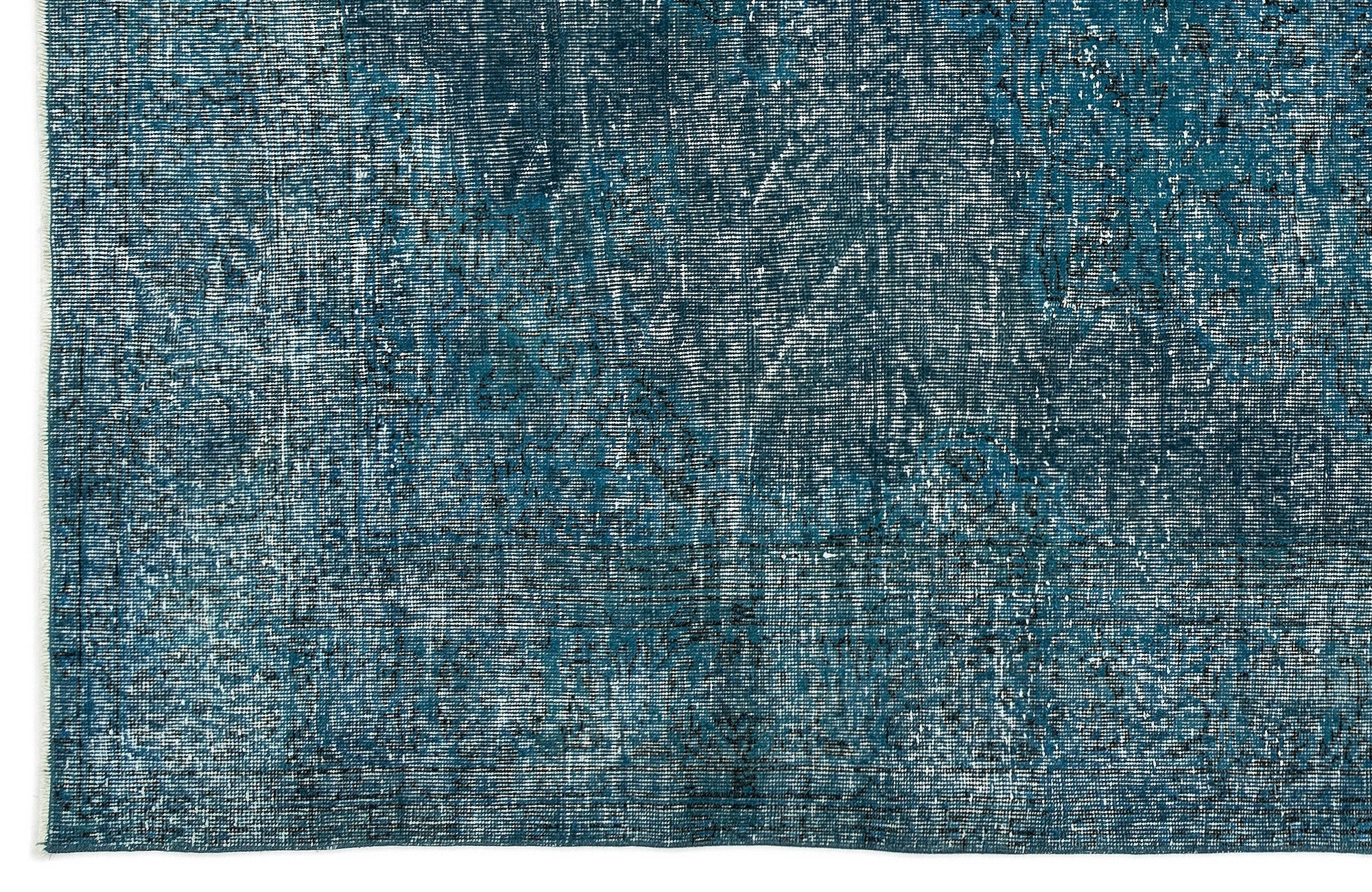 Atina 12294 Turquoise Vintage Wool Handmade Area Rug 6'4" x 9'7"