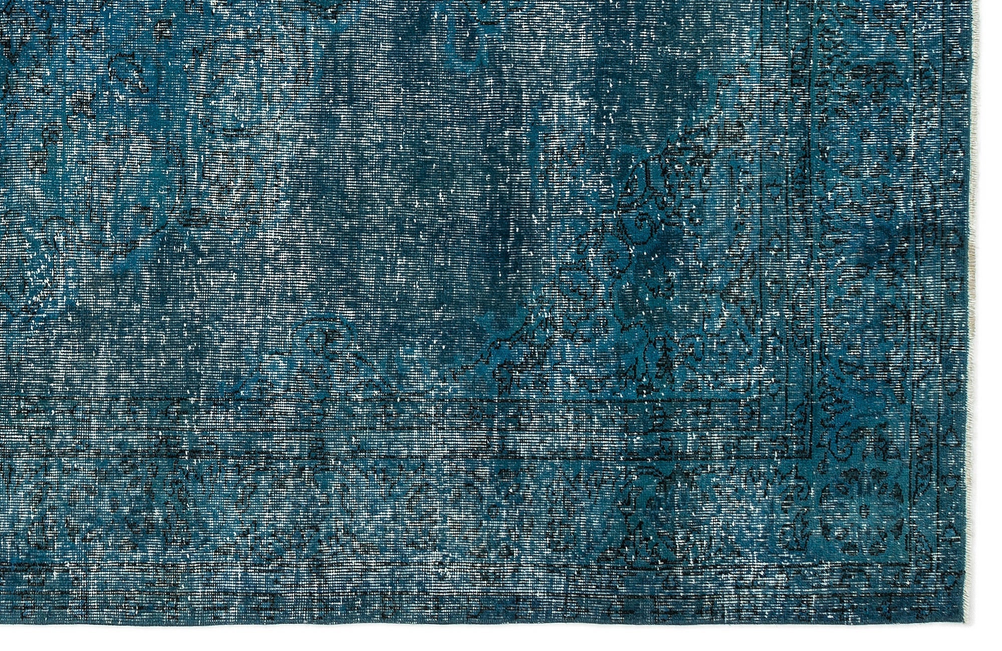 Atina 12294 Turquoise Vintage Wool Handmade Area Rug 6'4" x 9'7"