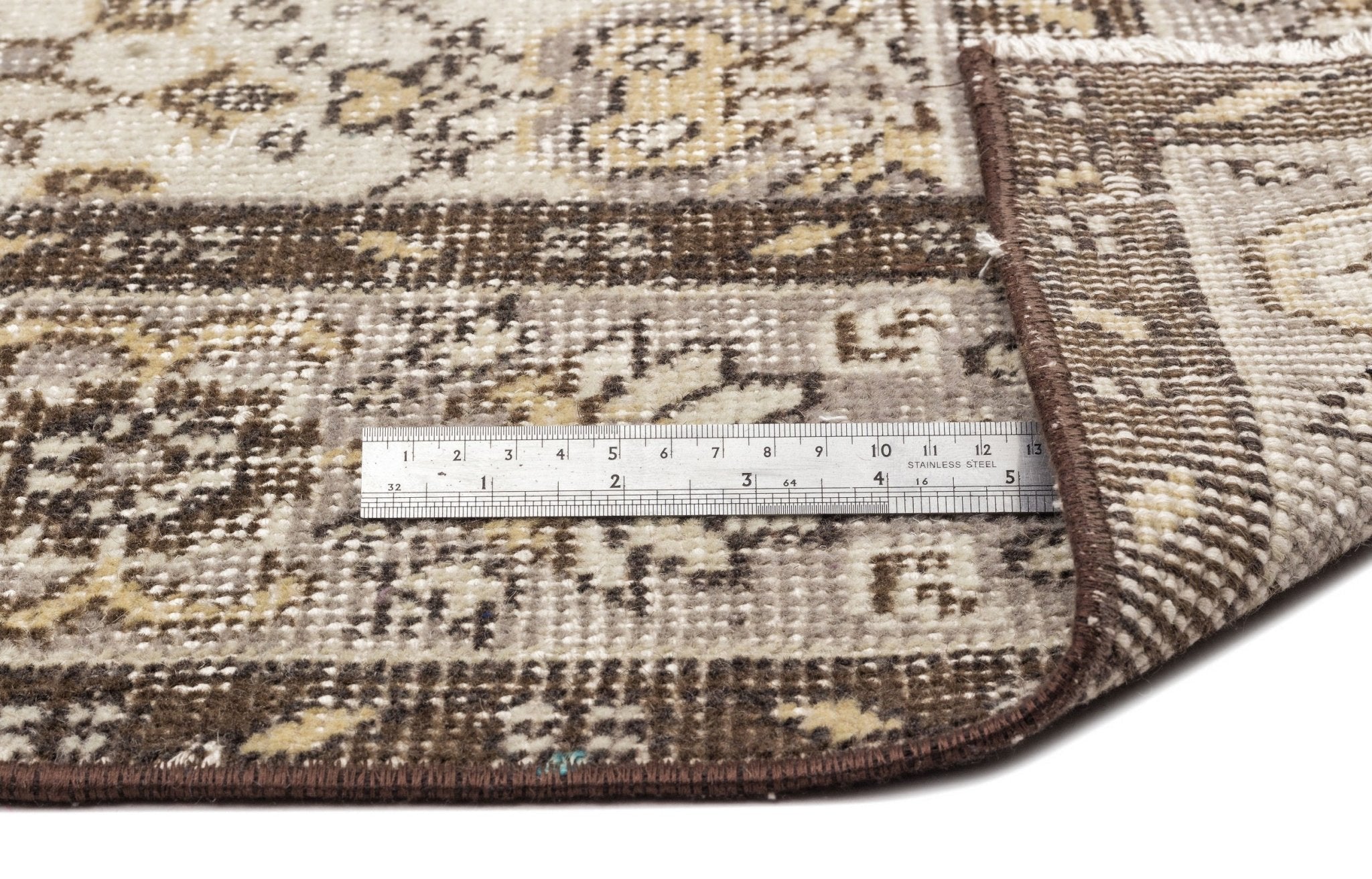 Atina 12325 Beige Vintage Wool Handmade Area Rug 5'8" x 9'7"