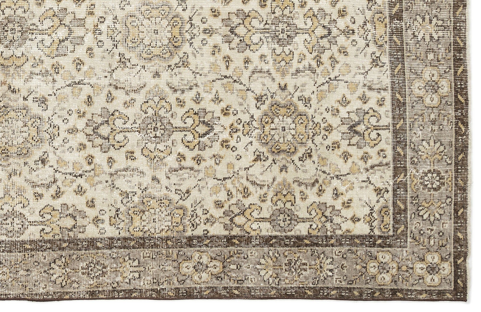Atina 12325 Beige Vintage Wool Handmade Area Rug 5'8" x 9'7"