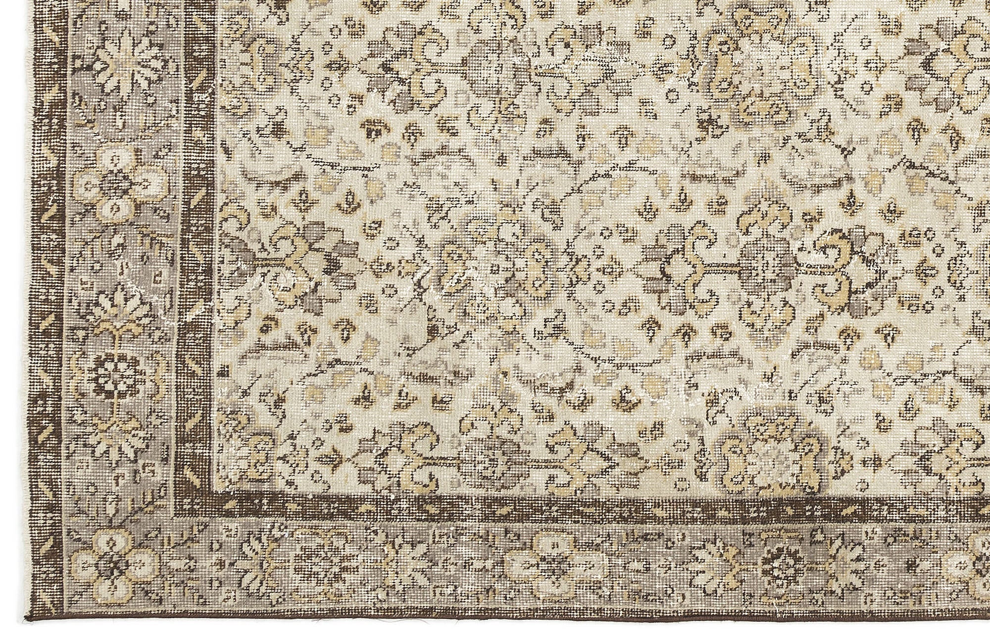 Atina 12325 Beige Vintage Wool Handmade Area Rug 5'8" x 9'7"