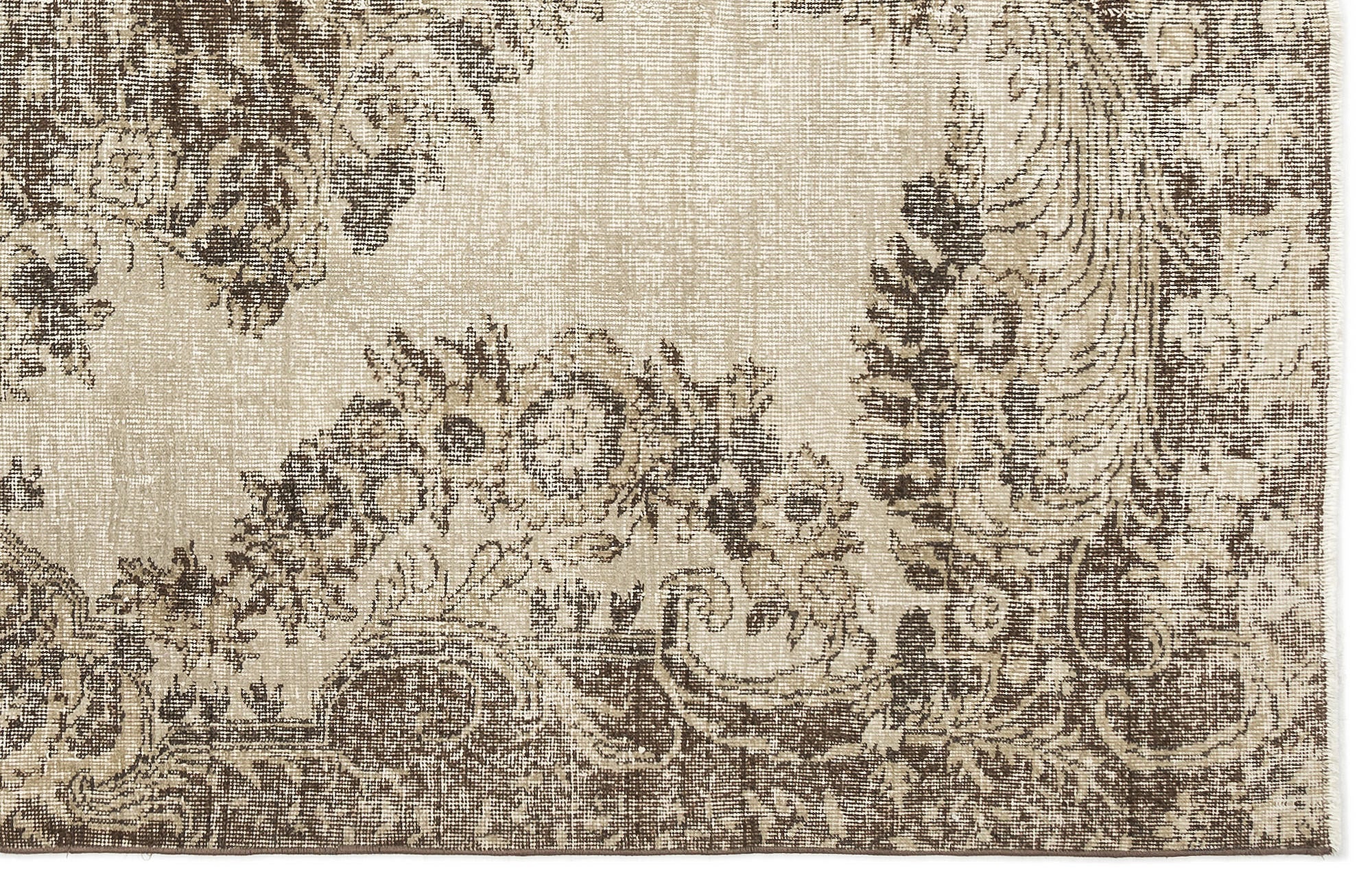 Atina 12428 Beige Vintage Wool Handmade Area Rug 6'4" x 9'9"