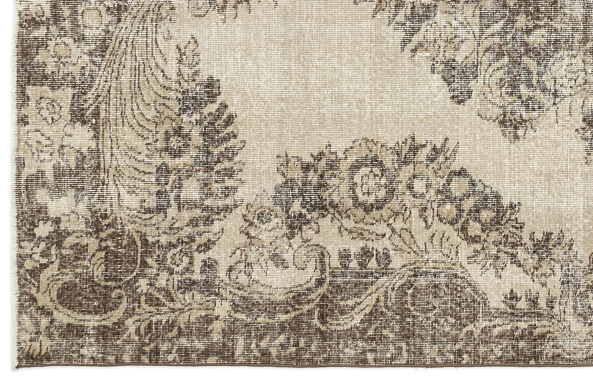 Atina 12428 Beige Vintage Wool Handmade Area Rug 6'4" x 9'9"