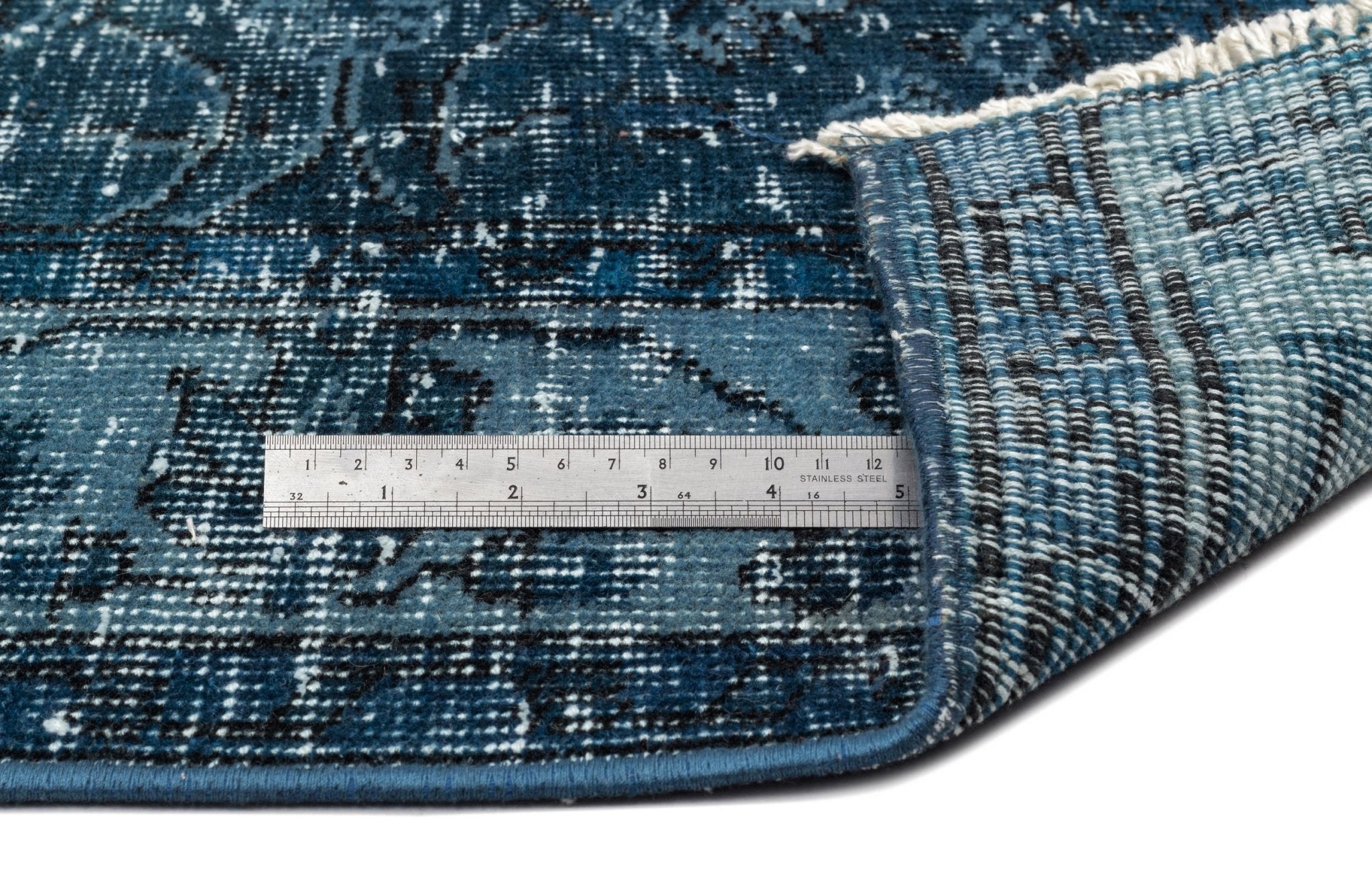 Atina 12466 Turquoise Vintage Wool Handmade Area Rug 5'6" x 8'9"