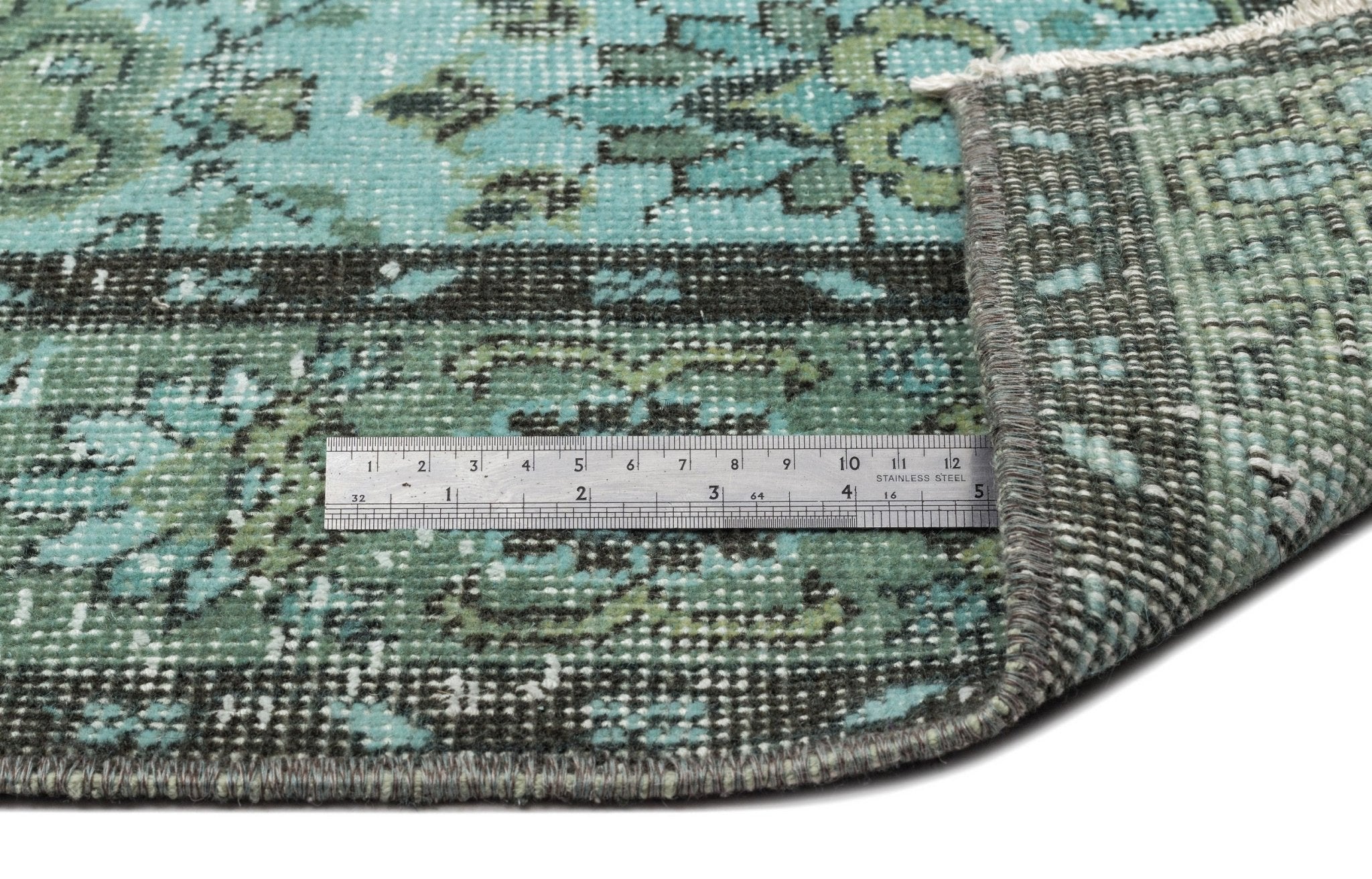 Atina 12539 Turquoise Vintage Wool Handmade Area Rug 5'11" x 9'7"