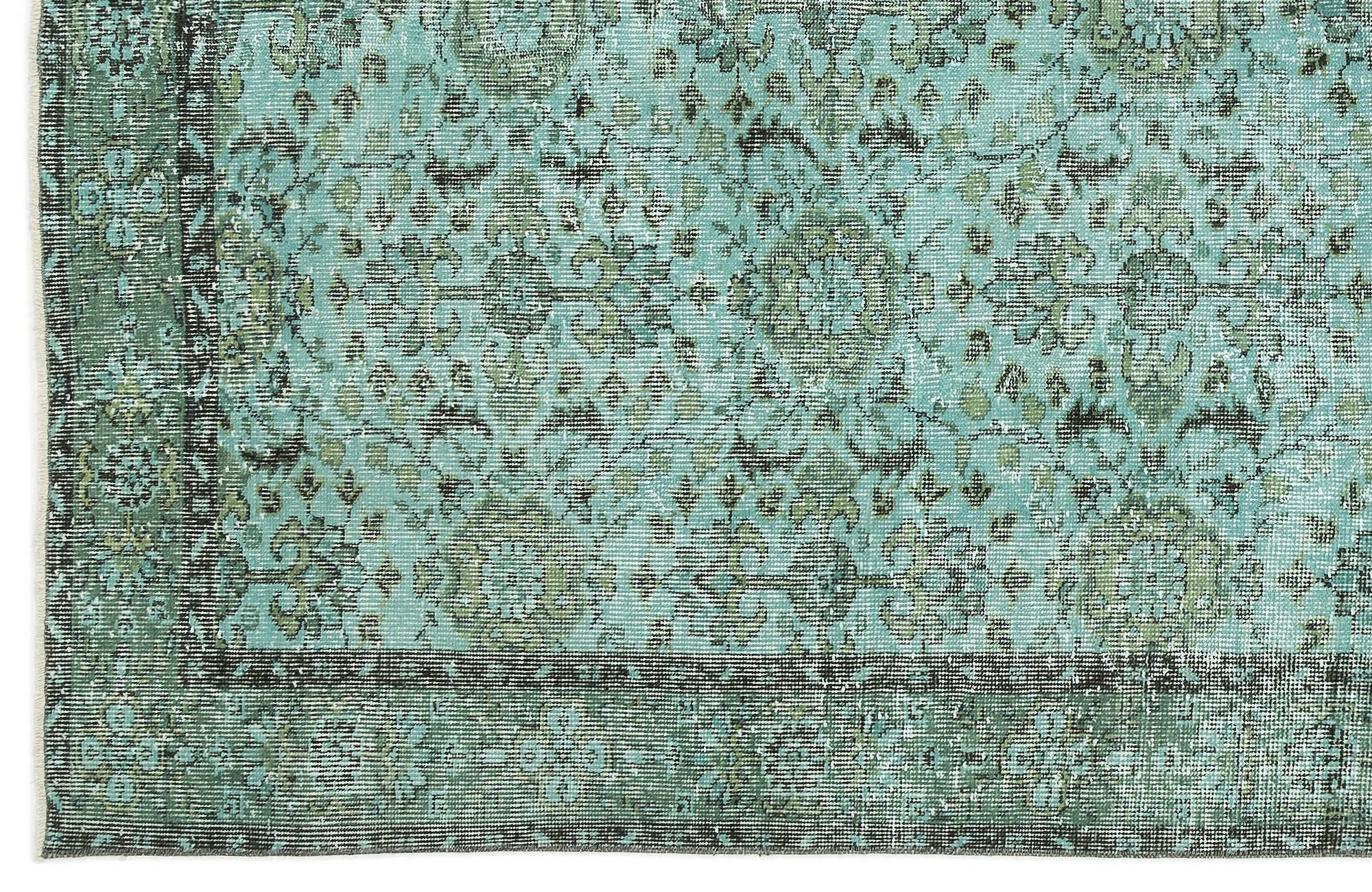 Atina 12539 Turquoise Vintage Wool Handmade Area Rug 5'11" x 9'7"
