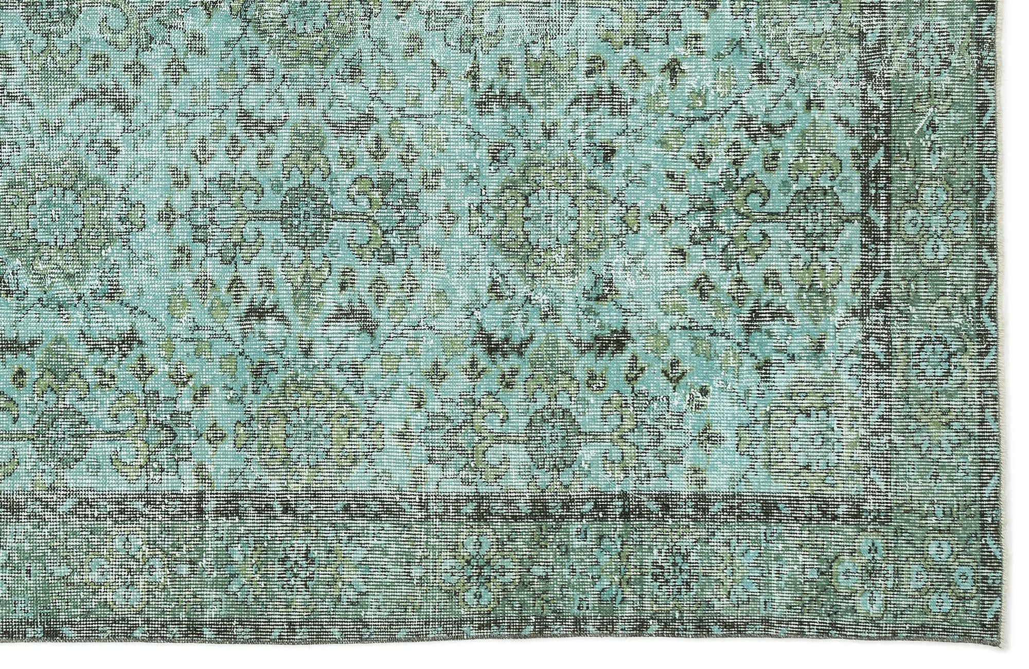 Atina 12539 Turquoise Vintage Wool Handmade Area Rug 5'11" x 9'7"