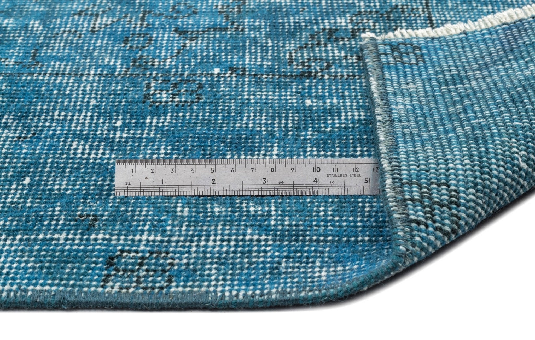 Atina 12570 Turquoise Vintage Wool Handmade Area Rug 5'5" x 8'11"