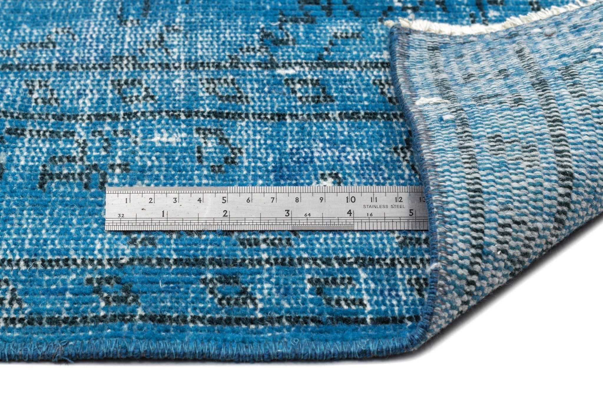 Atina 12614 Turquoise Vintage Wool Handmade Area Rug 4'11" x 7'10"