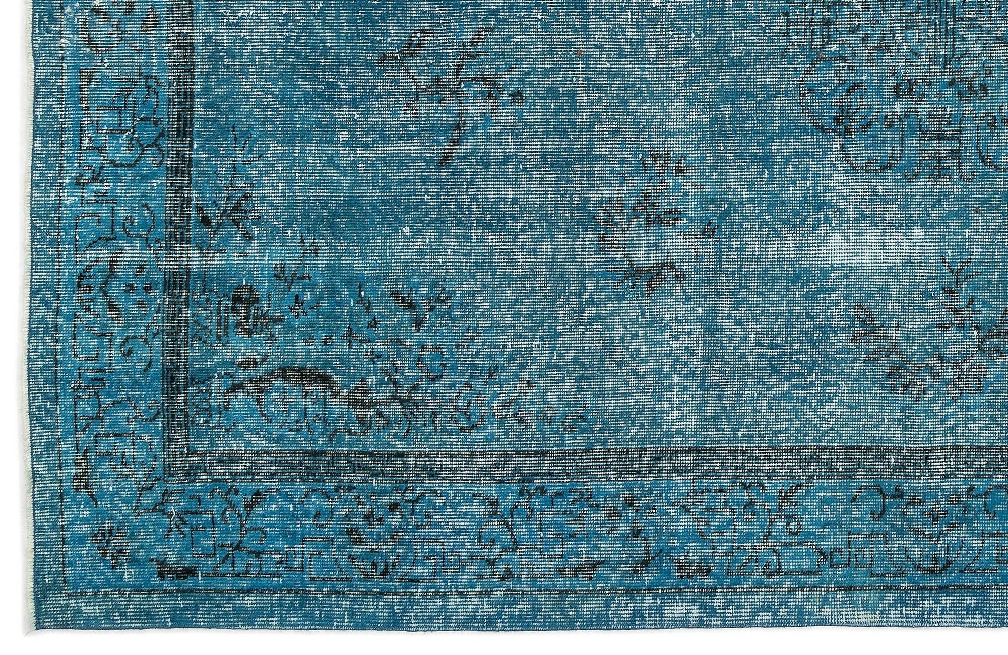 Atina 12638 Turquoise Vintage Wool Handmade Area Rug 5'6" x 8'4"