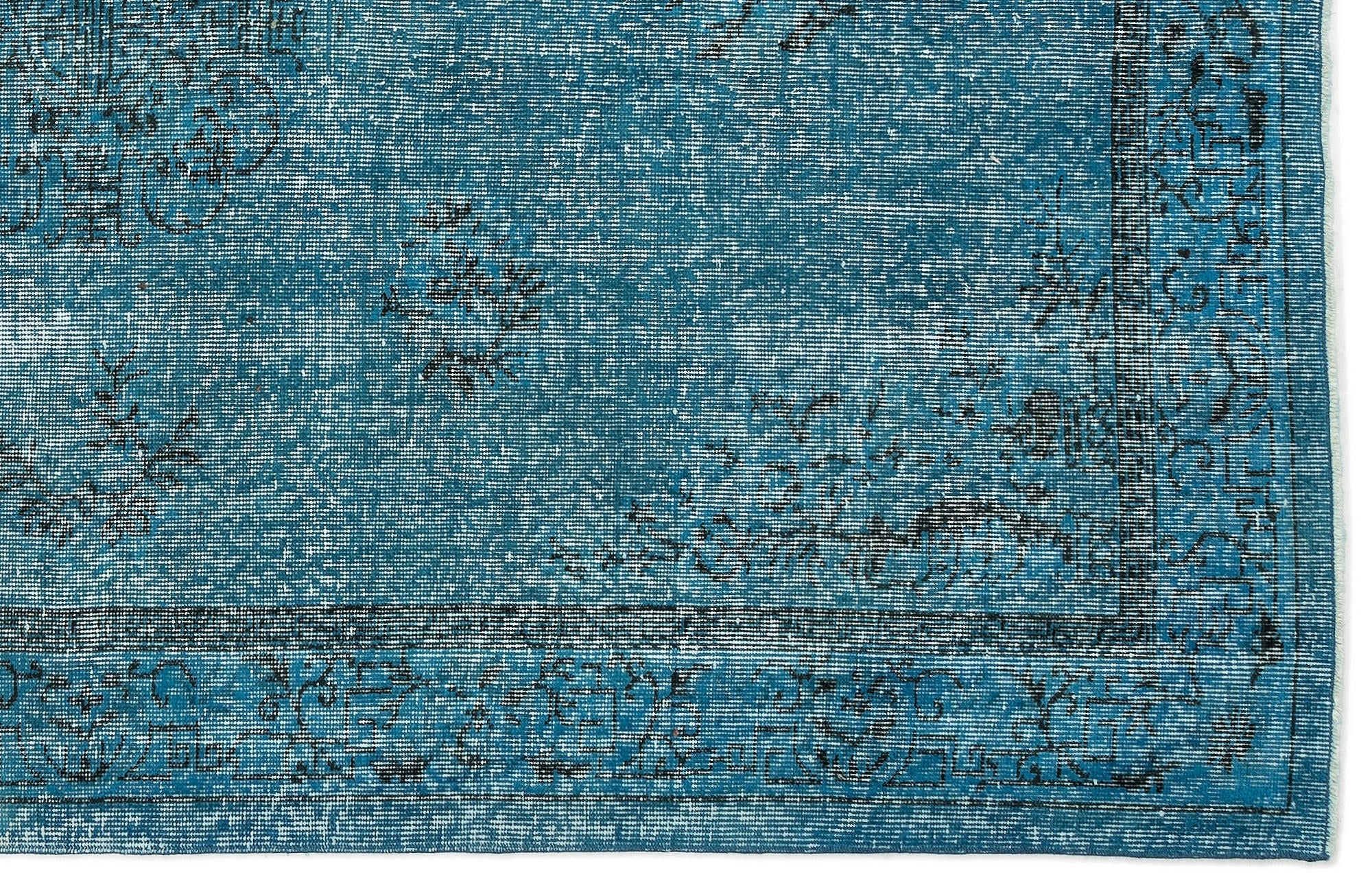 Atina 12638 Turquoise Vintage Wool Handmade Area Rug 5'6" x 8'4"