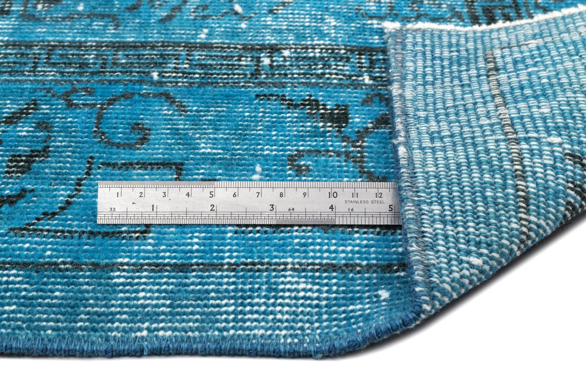 Atina 12638 Turquoise Vintage Wool Handmade Area Rug 5'6" x 8'4"