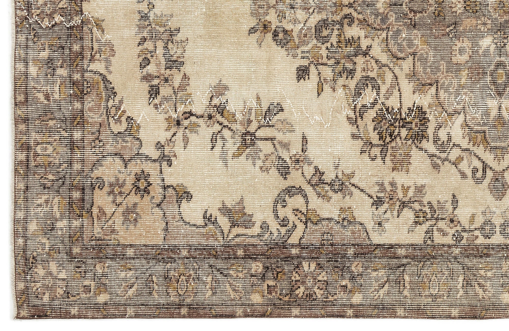 Atina 12729 Beige Vintage Wool Handmade Area Rug 5'9" x 9'5"
