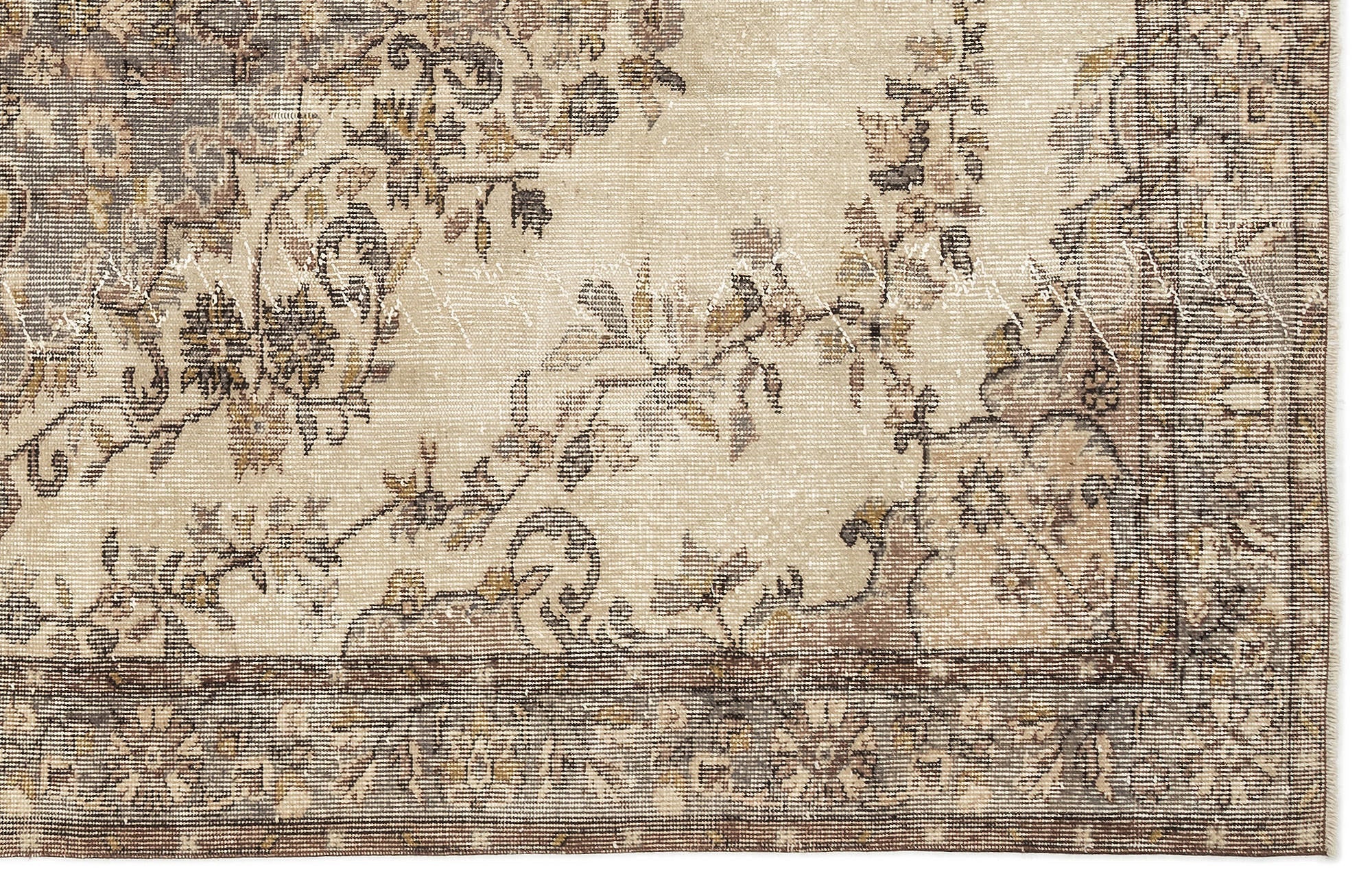 Atina 12729 Beige Vintage Wool Handmade Area Rug 5'9" x 9'5"