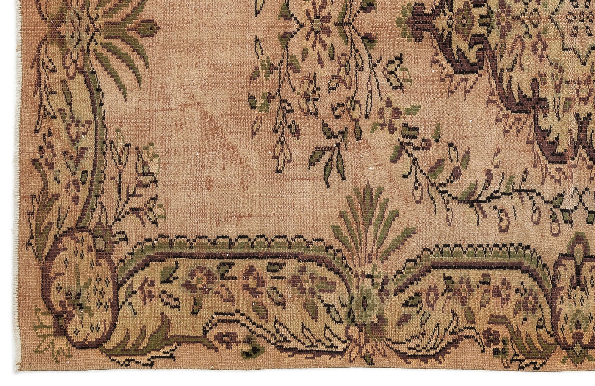 Atina 12829 Beige Vintage Wool Handmade Area Rug 5'7" x 8'4"