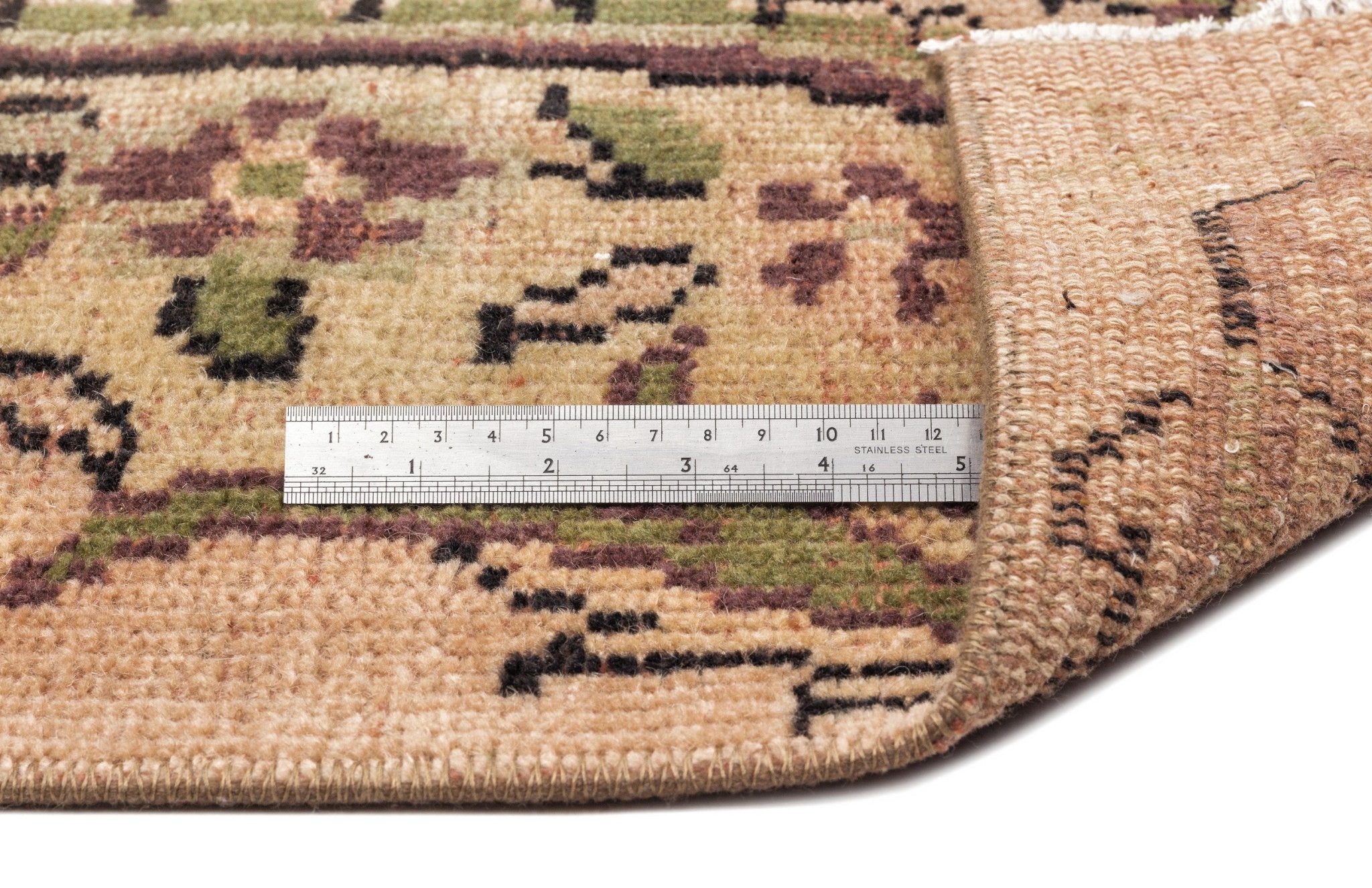 Atina 12829 Beige Vintage Wool Handmade Area Rug 5'7" x 8'4"