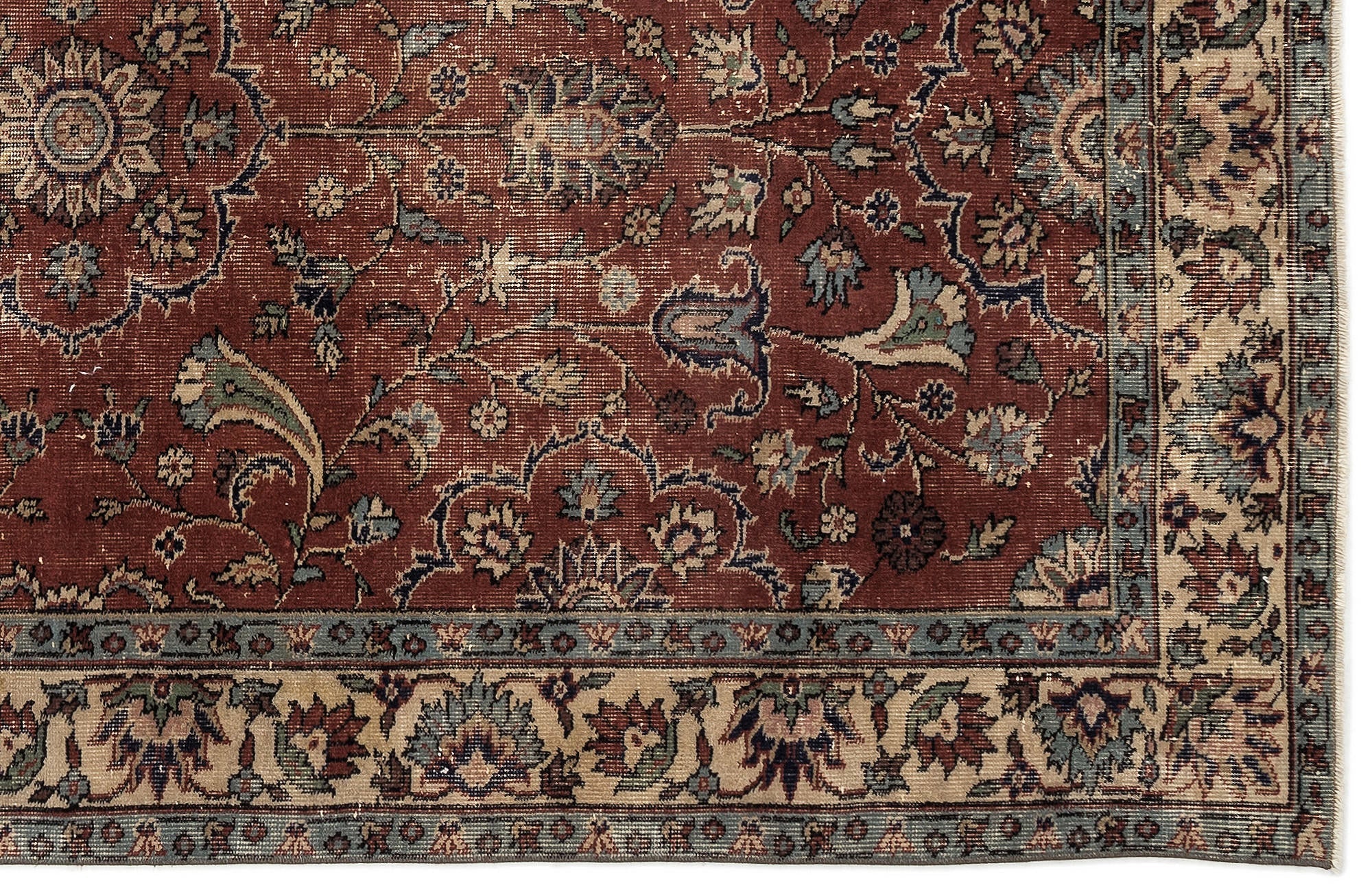 Atina 12885 Brown Vintage Wool Handmade Area Rug 5'8" x 8'6"